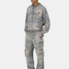 CAMO JACQUARD DENIM ZIP HOODIE
