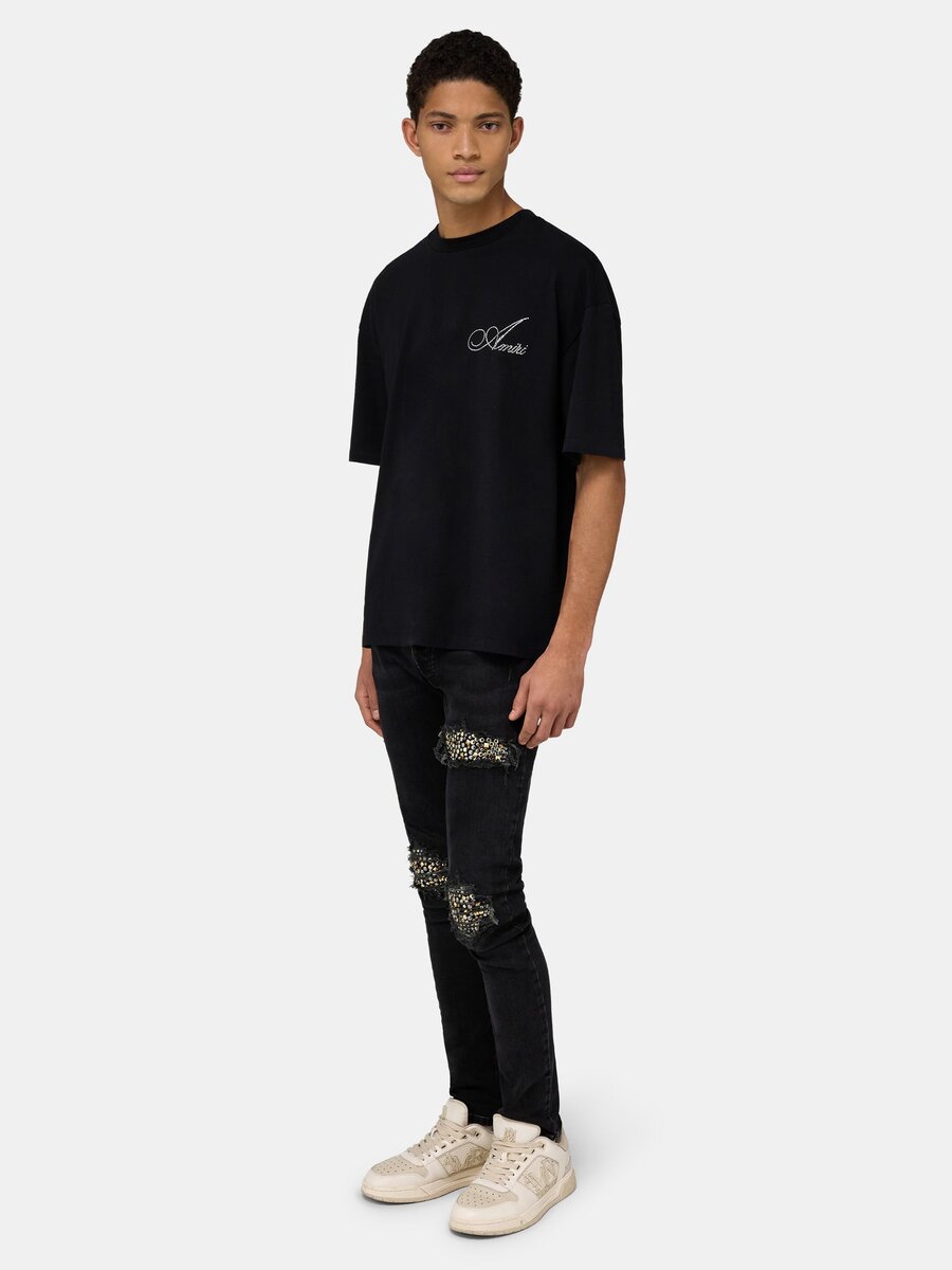 CRYSTAL AMIRI SCRIPT OVERSIZED TEE
