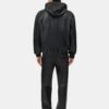 LEATHER OVERSIZED ZIP HOODIE