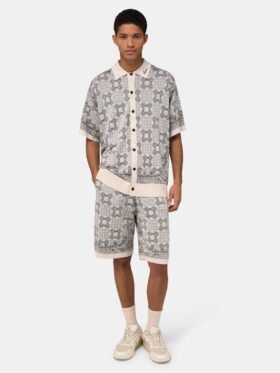 MA QUAD CHECK MESH KNIT SHIRT