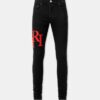 STAGGERED LOGO SKINNY JEAN- Black Red