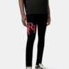 STAGGERED LOGO SKINNY JEAN- Black Red
