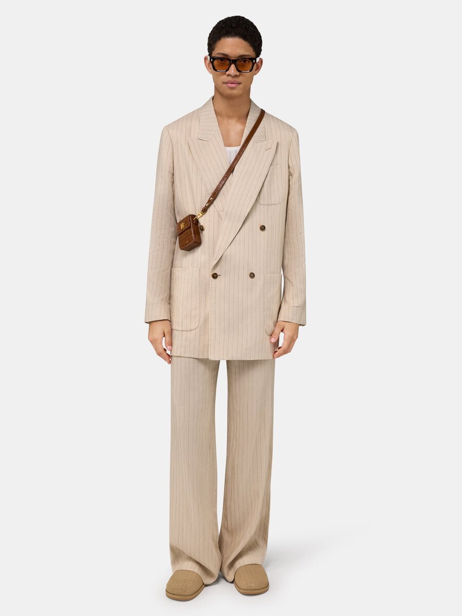 STRIPED DOUBLE-BREASTED BLAZER