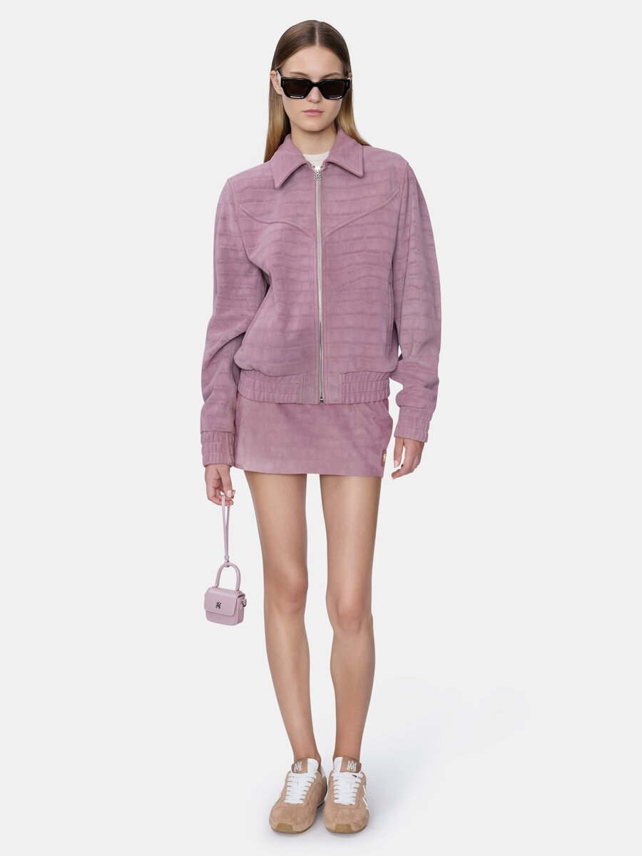 WOMEN'S CROC SUEDE MINI SKIRT