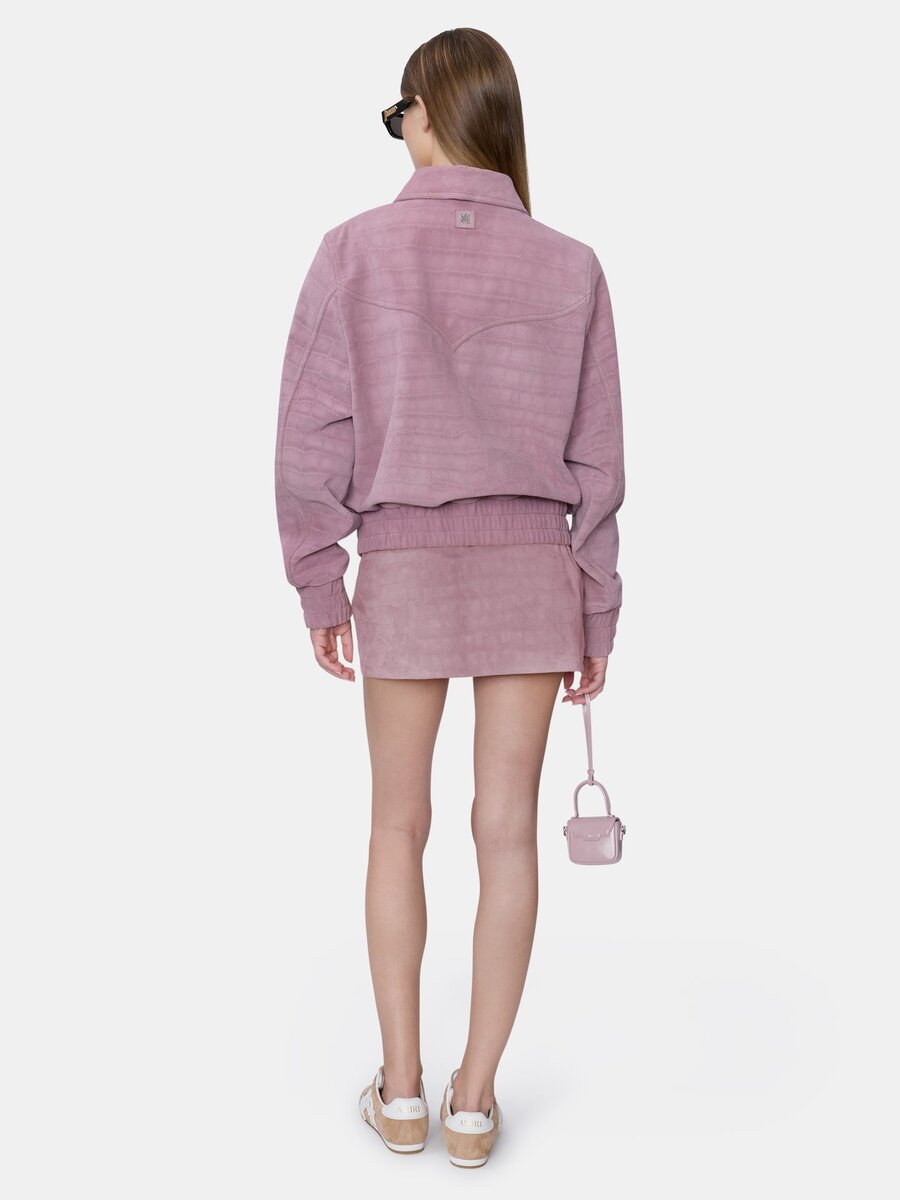 WOMEN'S CROC SUEDE MINI SKIRT