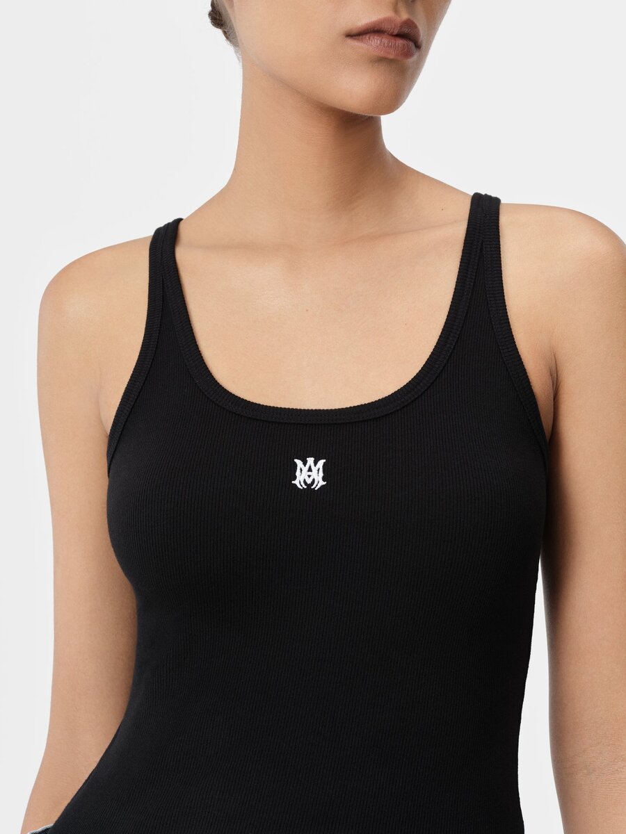 WOMEN'S MA EMBROIDERED RIBBED TANK