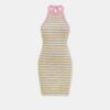 WOMEN'S MA STRIPED HALTER MINI DRESS