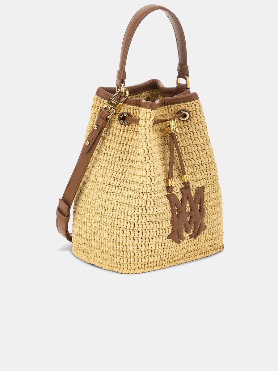 WOMEN'S RAFFIA MICRO MA BUCKET BAG