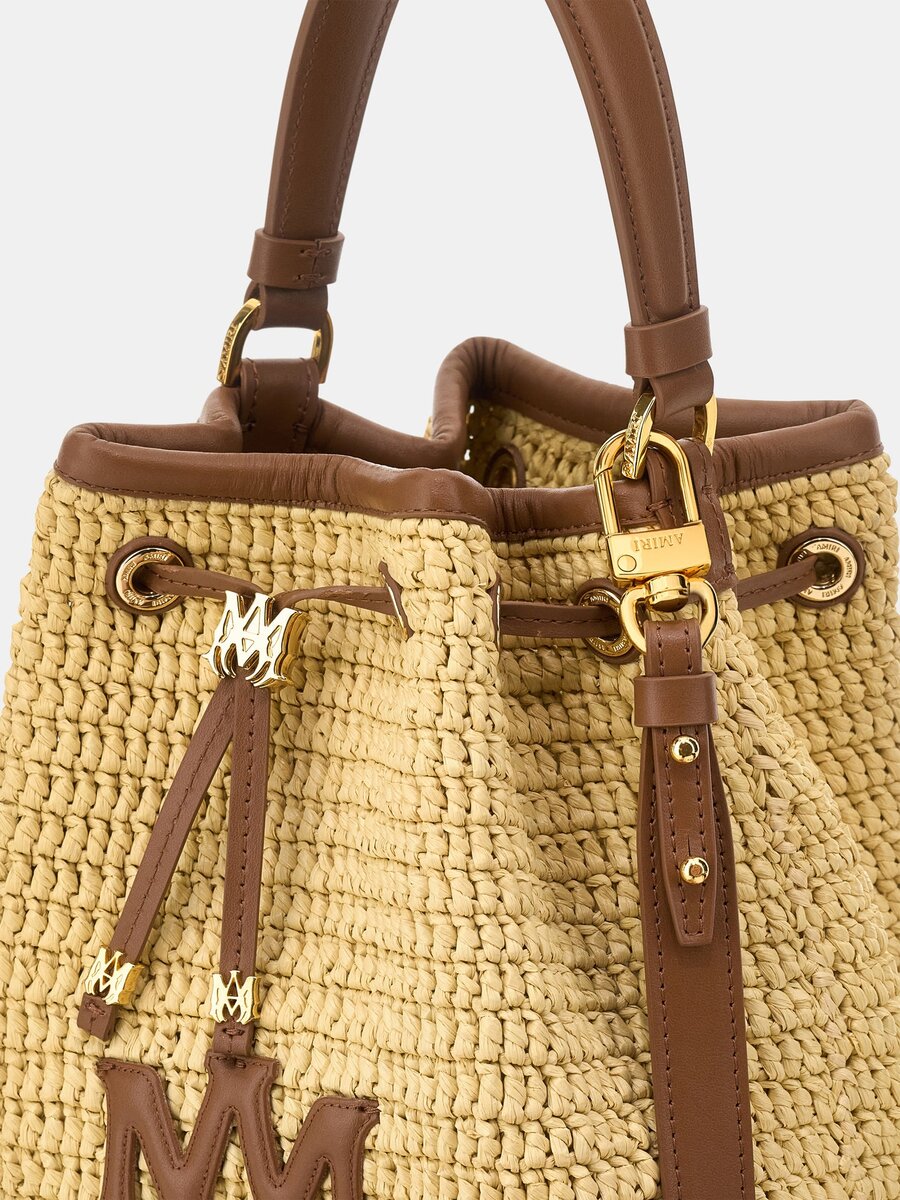 WOMEN'S RAFFIA MICRO MA BUCKET BAG