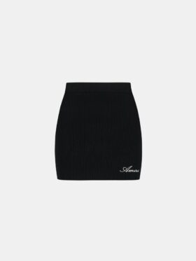 WOMEN'S SCRIPT RIB KNIT MINI SKIRT