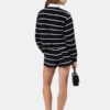 WOMEN'S STRIPED SWEATSHORT